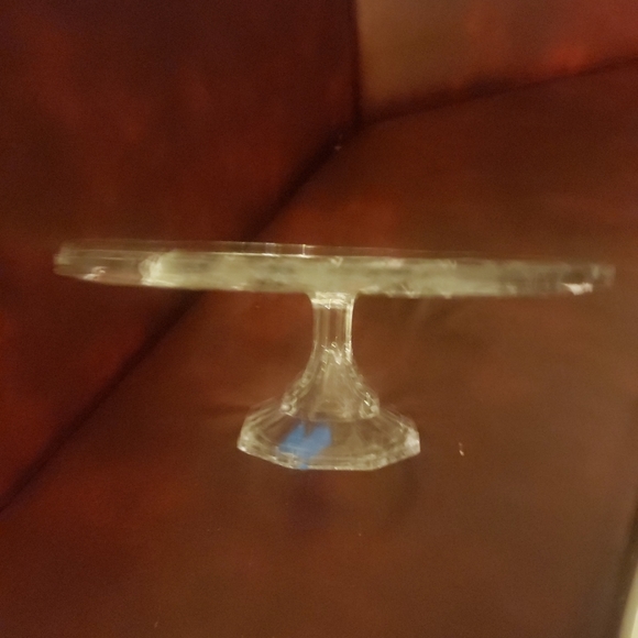 Block Crystal Wyndham Cake Stand Plate 11 3/4" - Picture 3 of 4